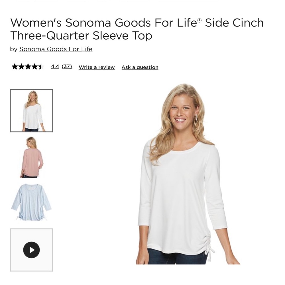 15 #2/20 NWOT Sonoma sidecinch 3/4 sleeve XXL rose